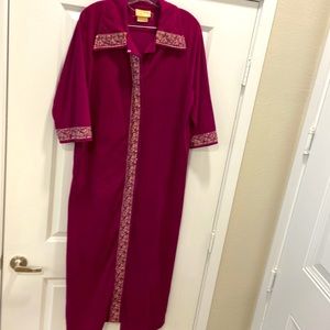 Women’s Vintage Atkins Robe Button Down House Dress Coat Size 14